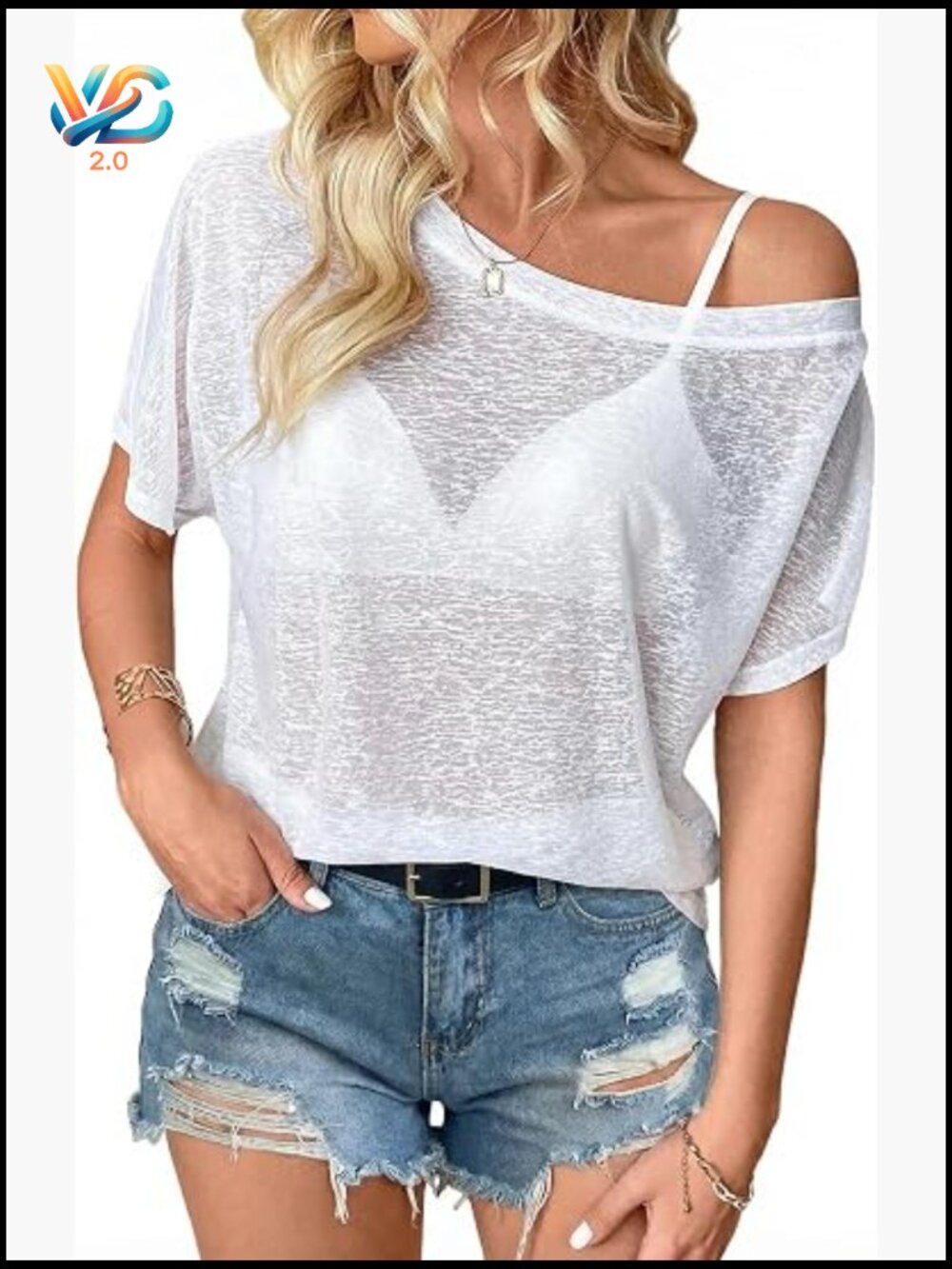 Off The Shoulder Tops Women Sexy Mesh See Through Short Sleeve Summer Tee